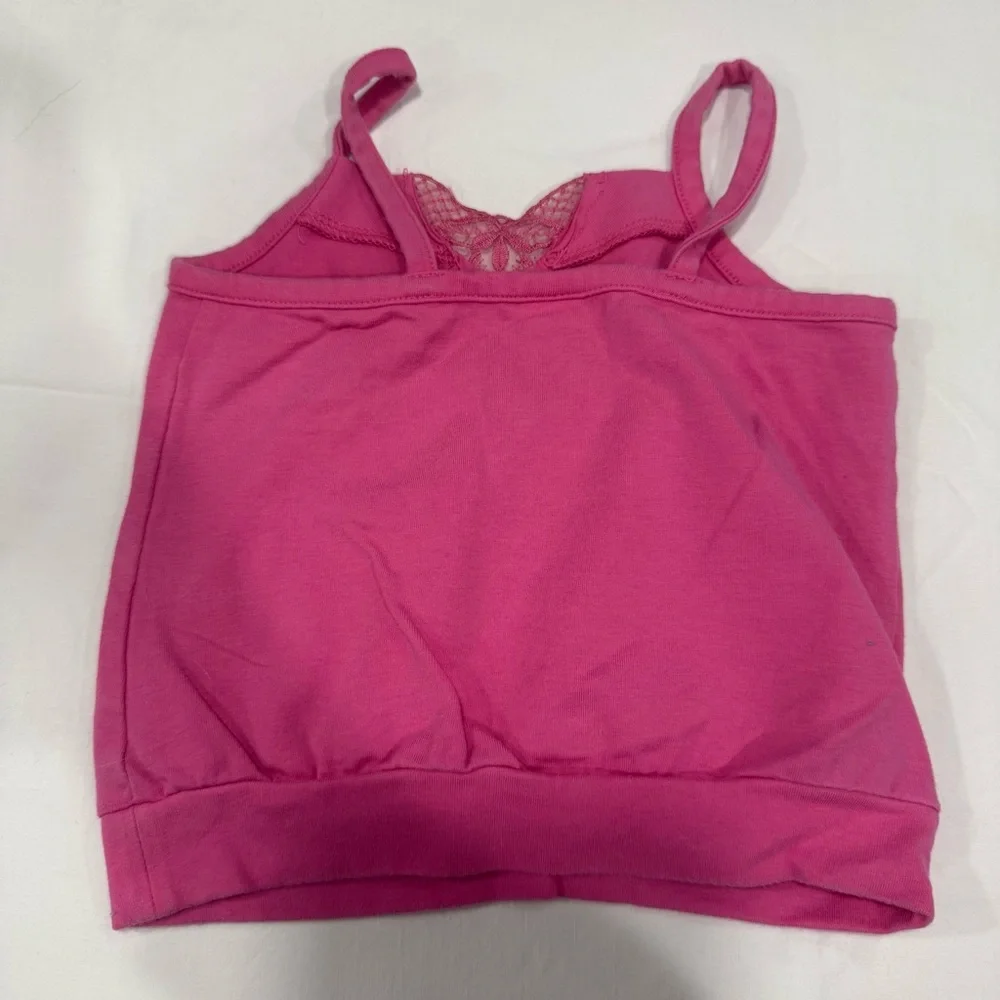 Old Navy Fuchsia Kids Tank with Butterfly Lace Accent Size 6-12 months